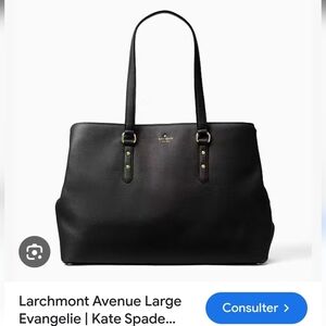 Kate Spade Large Black Tote Bag In Leather Like New